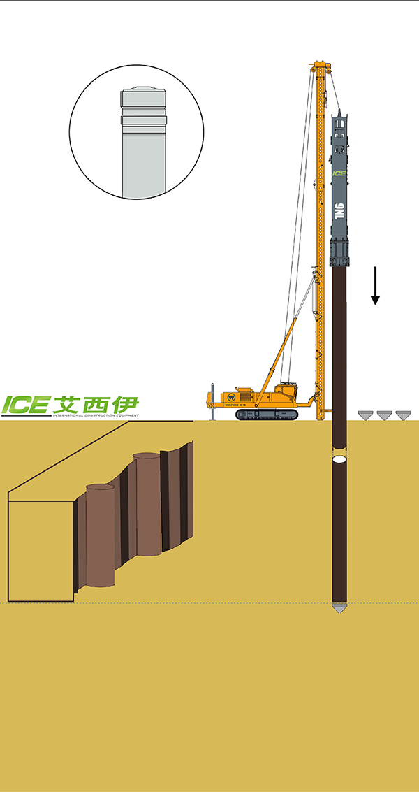 ICE，混凝土预制桩，基坑挖掘，液压振动锤，功法