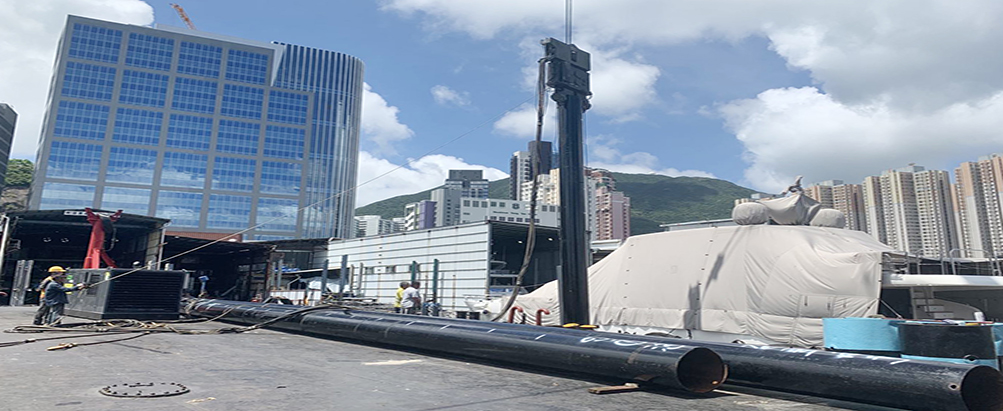 Resonance free hammer specified for the construction of Hong Kong Agong Rock yacht dock