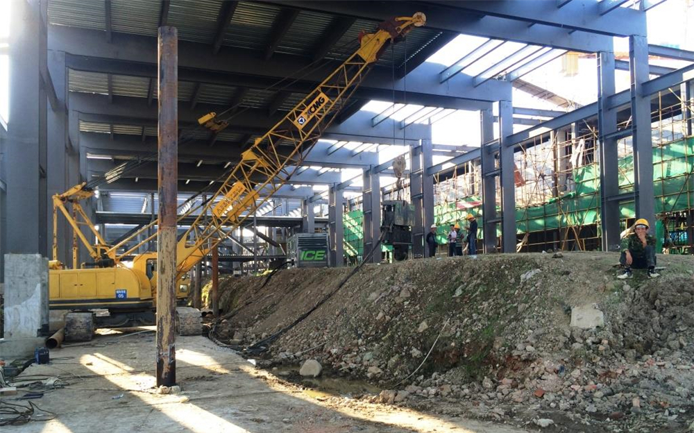 ICE液压振动锤沉管提升地表承载力----记武汉国际园林博览会室内地基加固