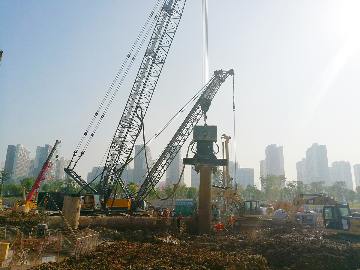 Chinese method for installation of cast in place concrete piles below excavation levels: the vibro b